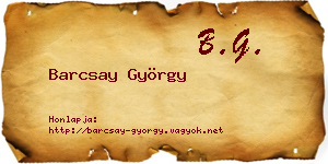 Barcsay György névjegykártya
