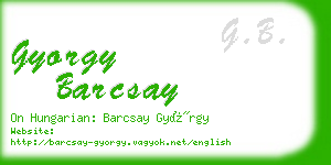 gyorgy barcsay business card